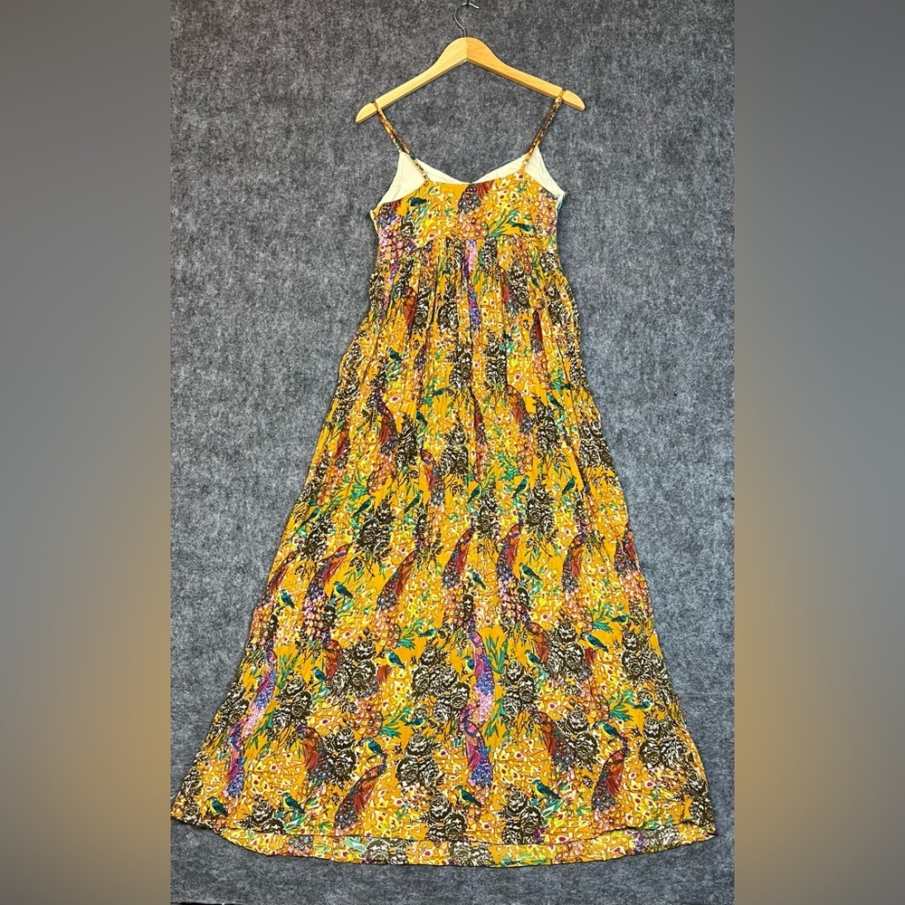 Anthropologie Raga Parkland Maxi Embroidered Floral Boho Dress Size M